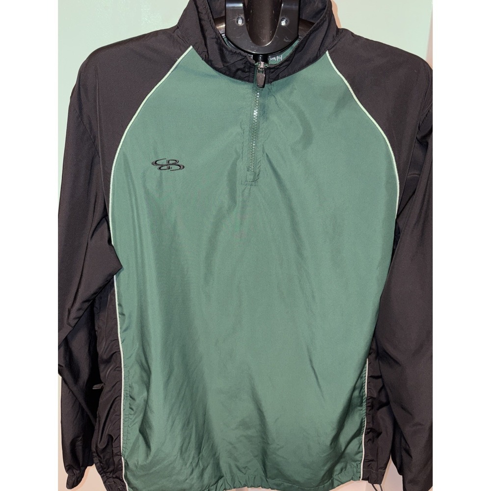Boombah Ignition 1/4 Zip Mens Size Medium Long Sleeve Batting Cage Jacket Green